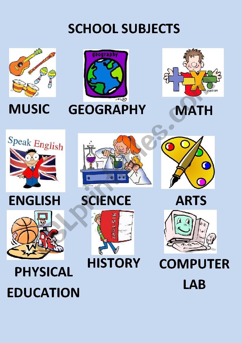 School Subject worksheet