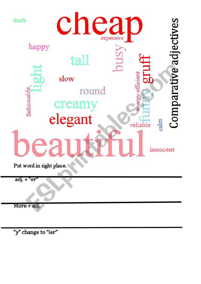 Comparative Adjectives worksheet