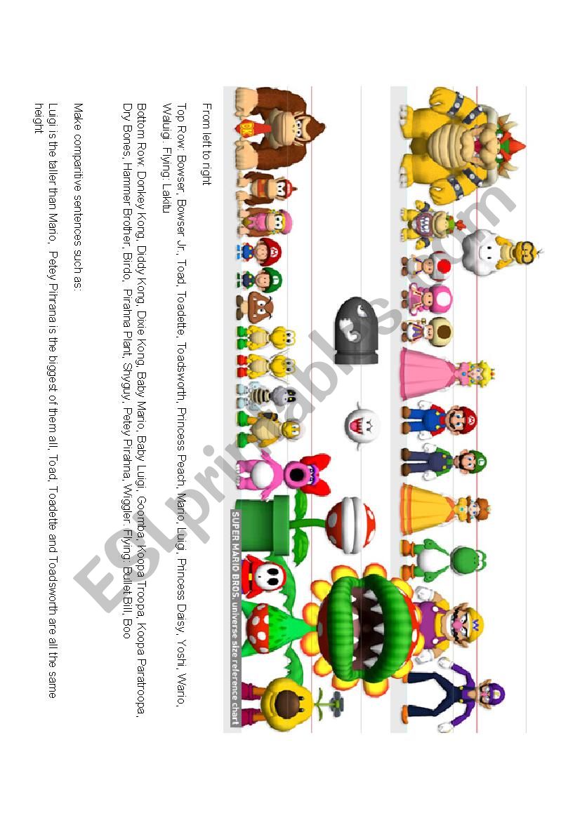 Super Mario Line Up! worksheet