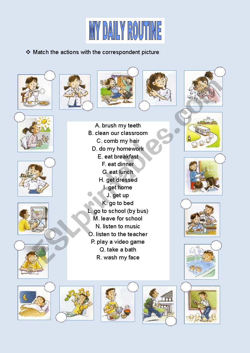 Daily Routine worksheet