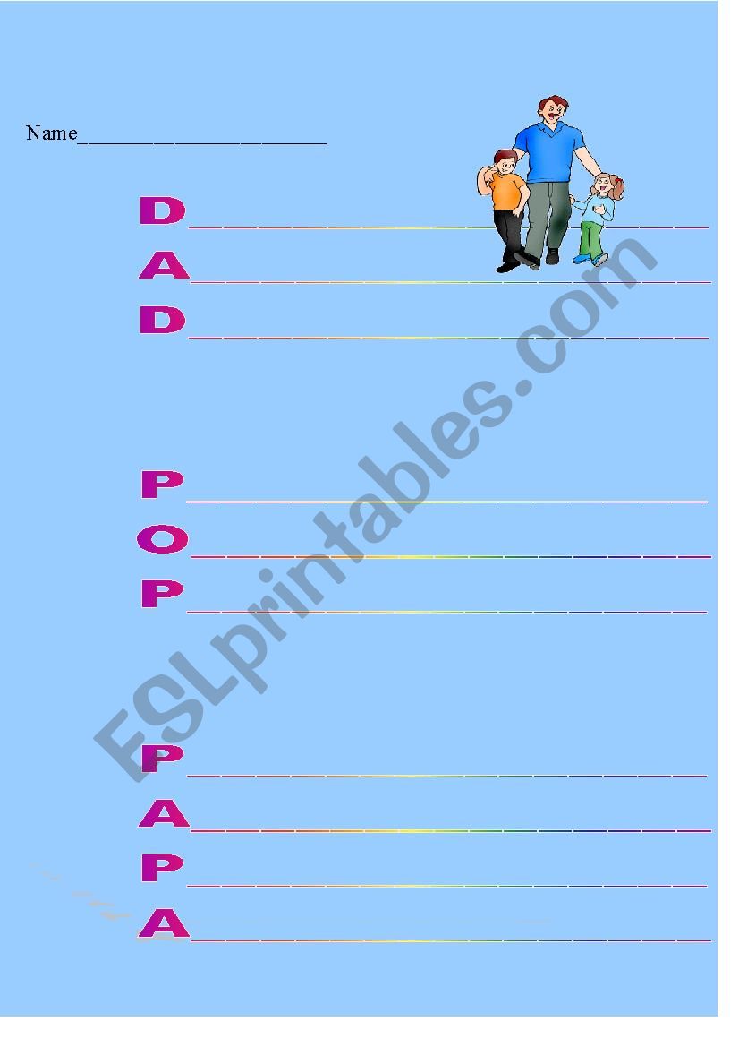Acrostic Poems for Fathers Day