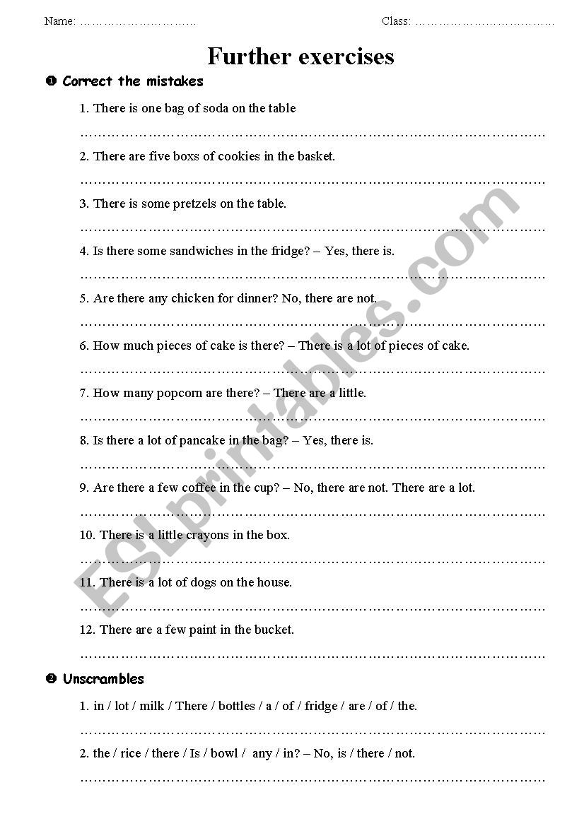 countable - uncountable nouns worksheet