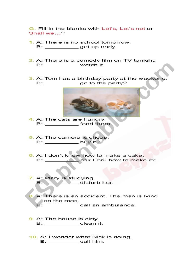 letÂ´s/ shall we..... worksheet