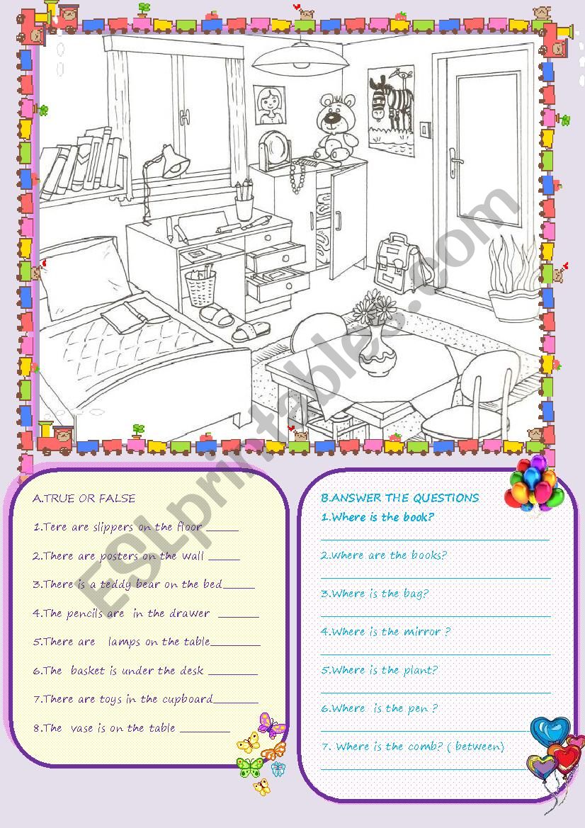 PREPOSITIONS OF PLACE  worksheet