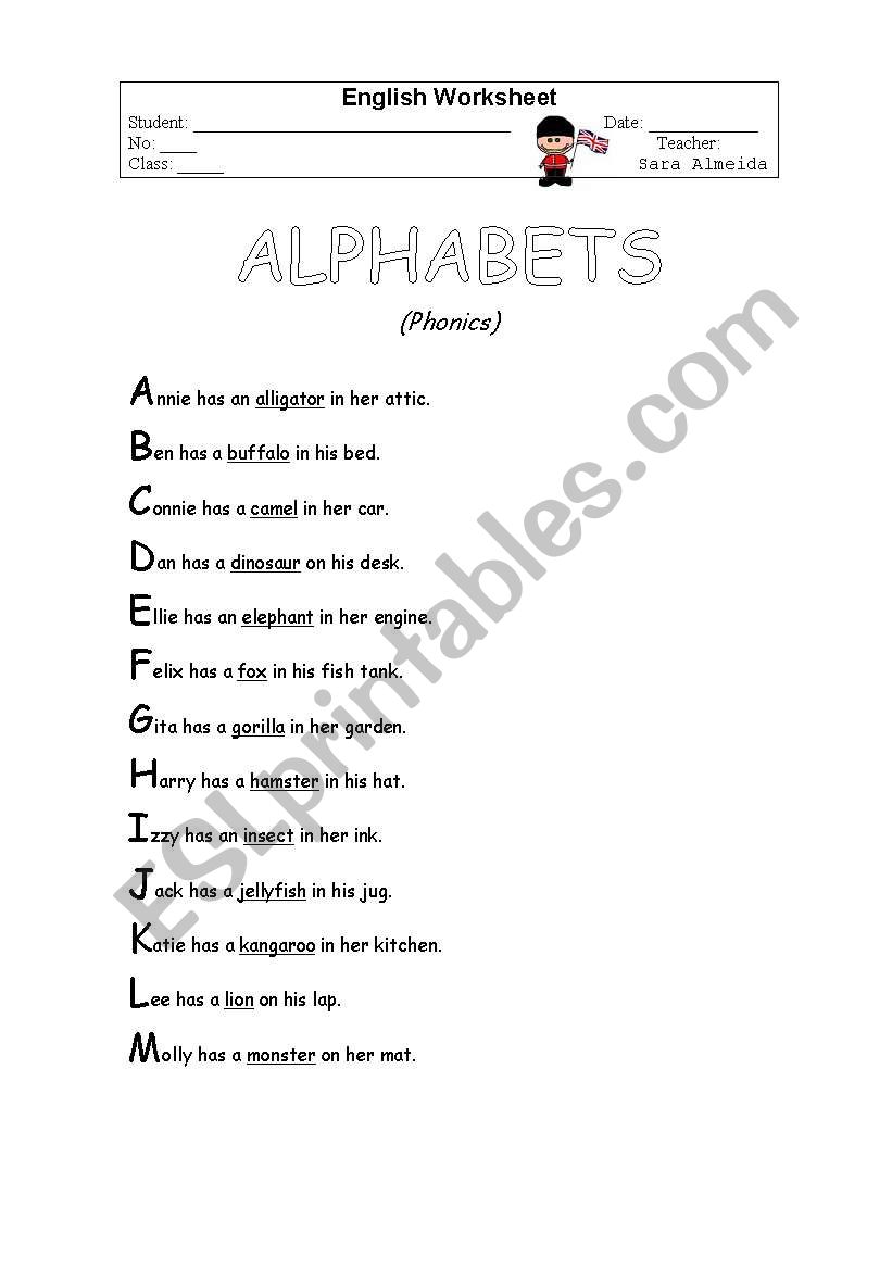 alphabet poem worksheet