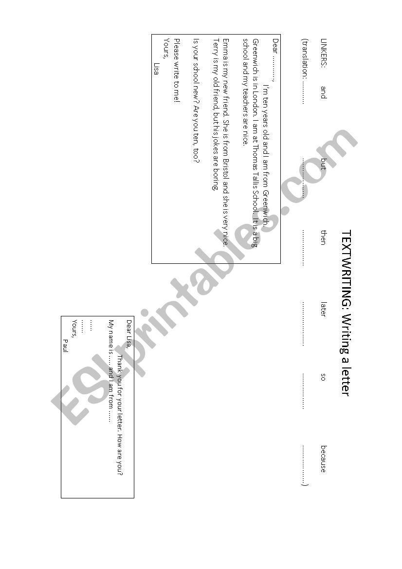 writing your first letter worksheet