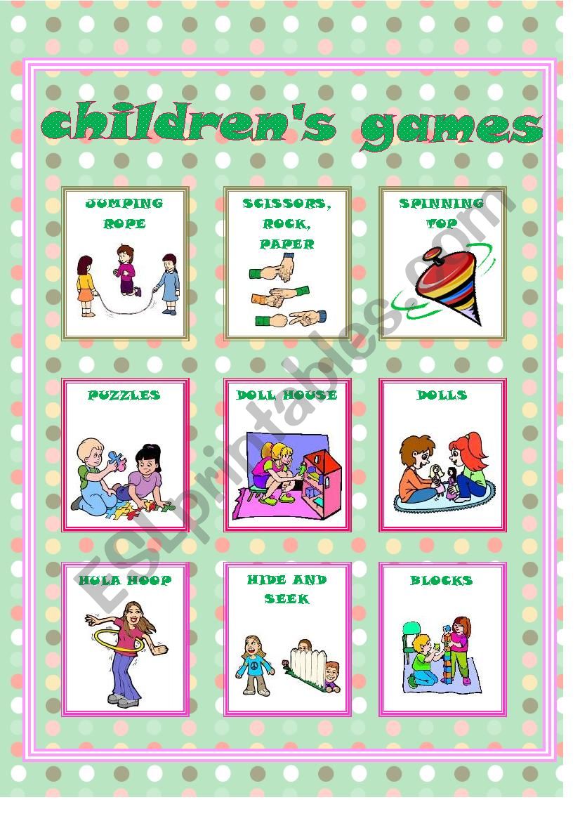 children games worksheet