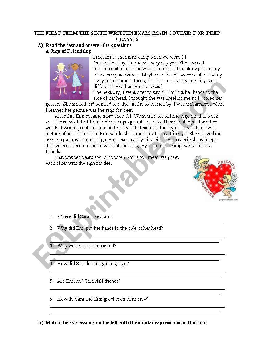 Reading Comprehension  worksheet