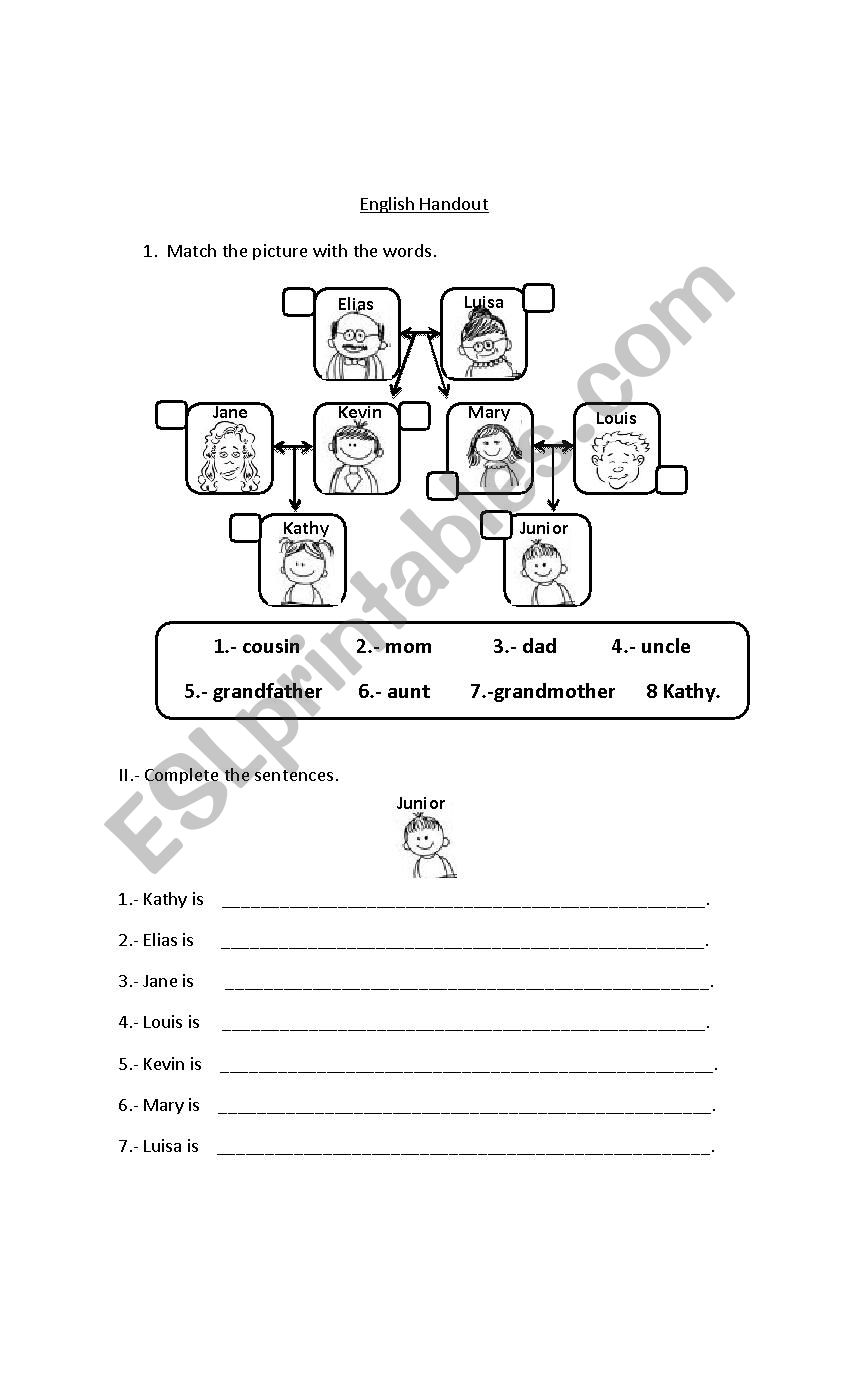family and countries worksheet