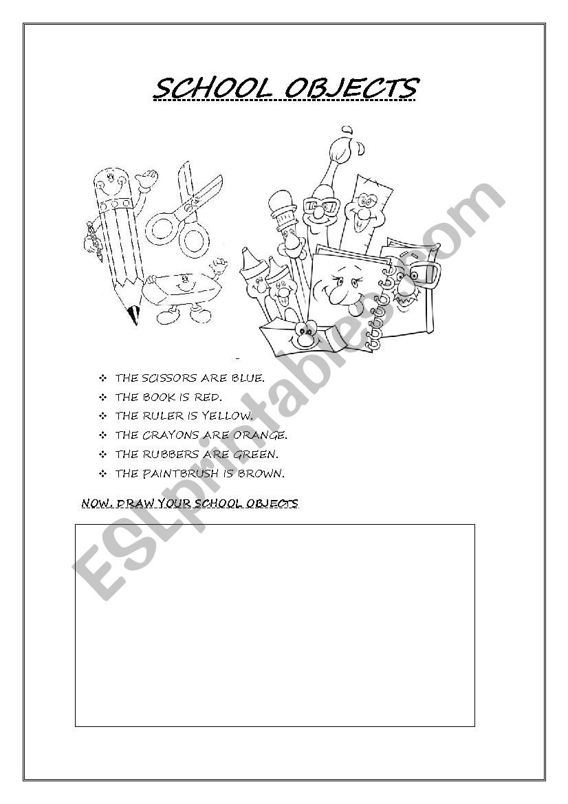 SCHOOL OBJECTS worksheet