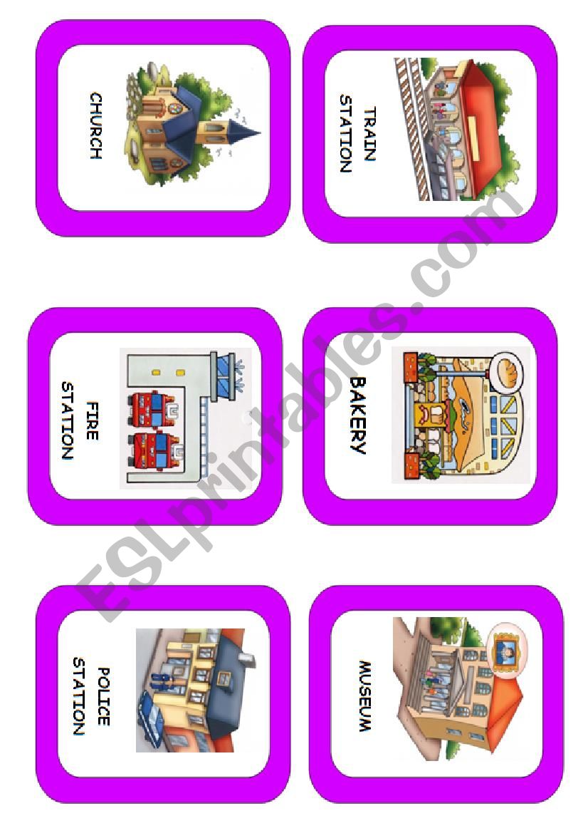 PLACES  OF THE CITY . Flash card 1/4