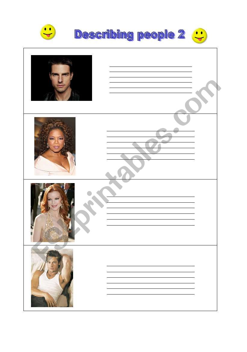 Describing people 2 worksheet