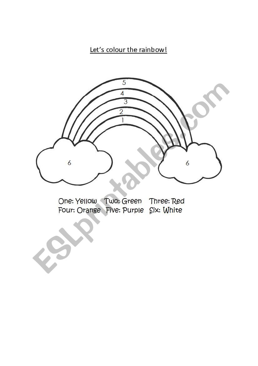 Colour the rainbow worksheet