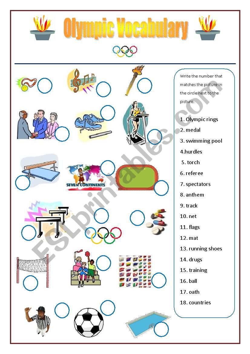 Olympic Games Vocabulary worksheet