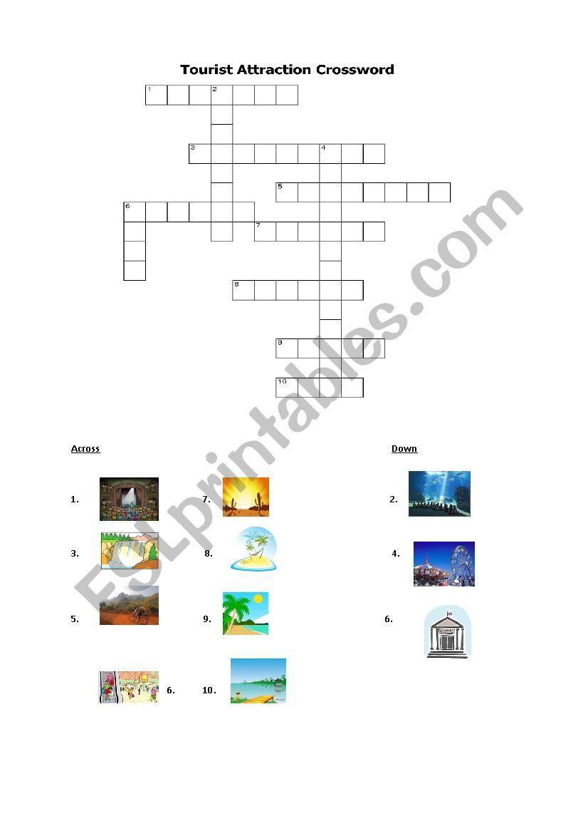 tourist attraction worksheet