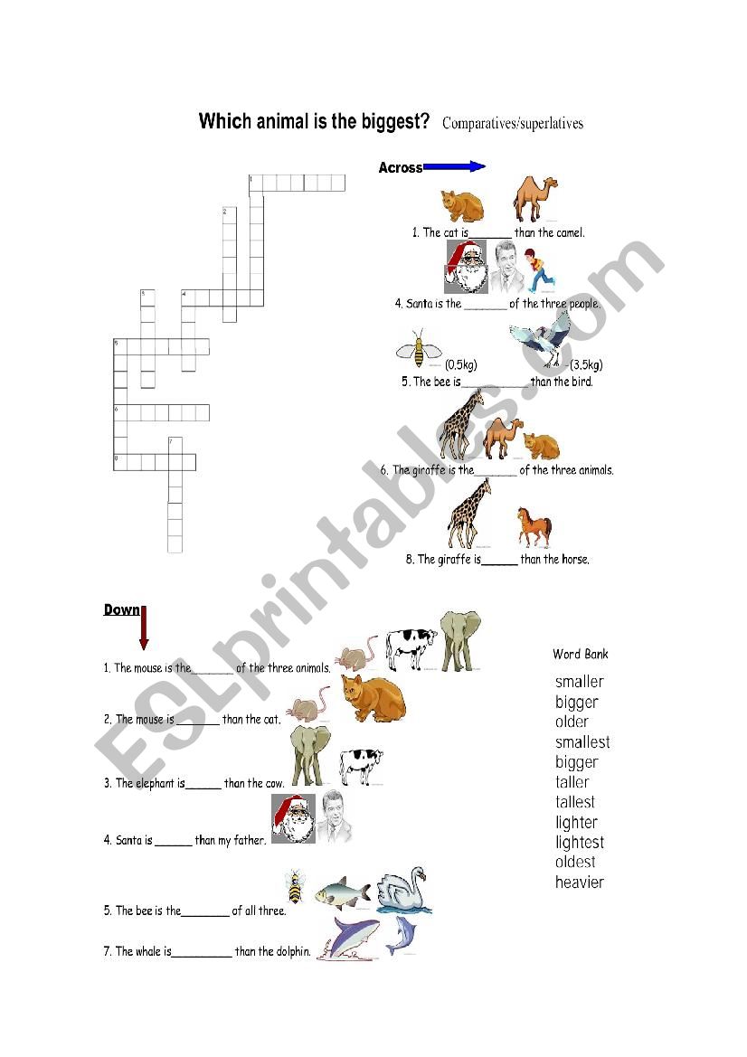 comparatıves worksheet