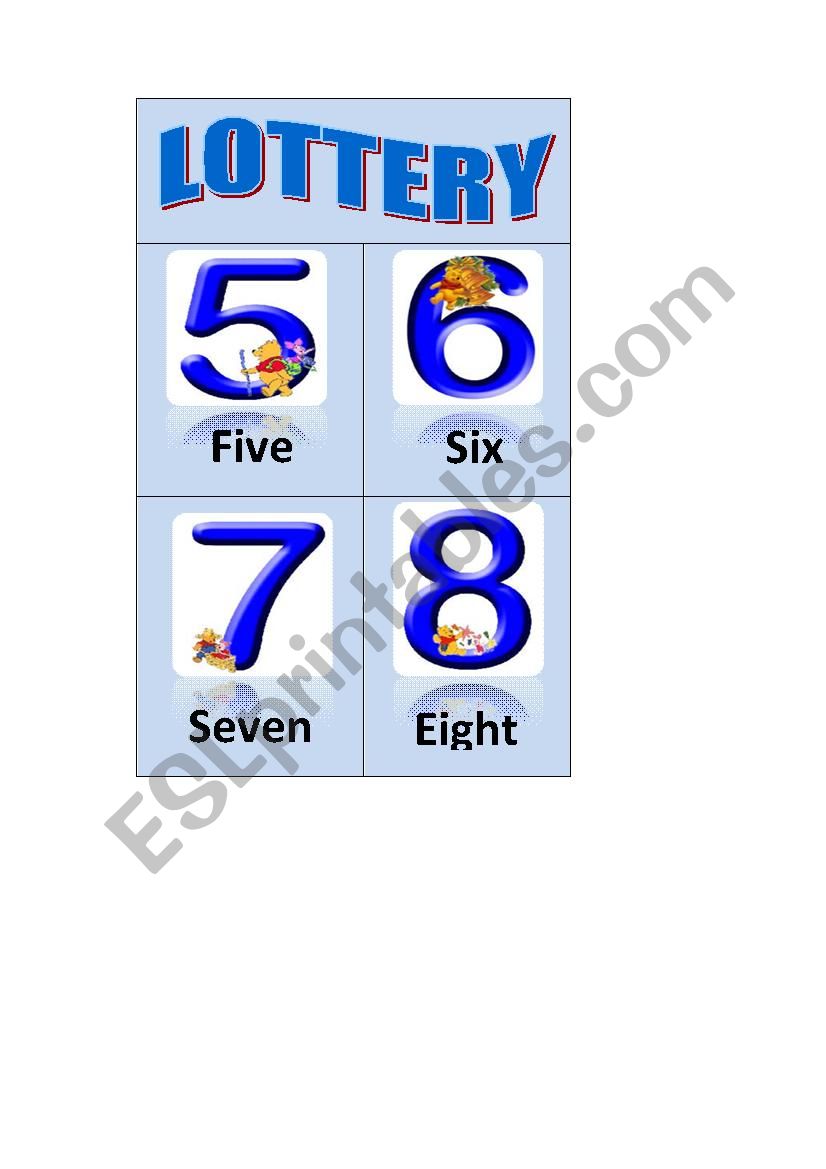 Numbers Lottery worksheet