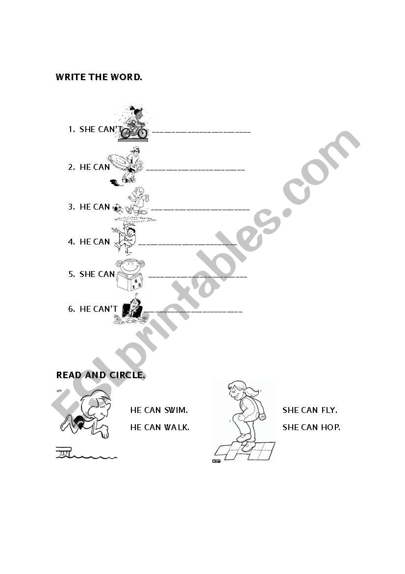 Acyions & Abilities worksheet