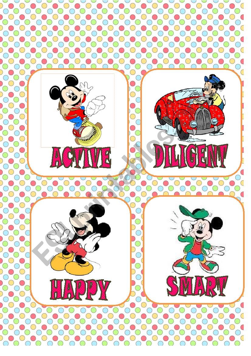 adjectives with mickey part 2 worksheet