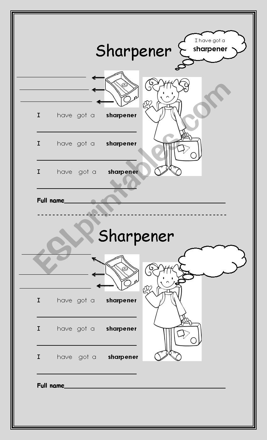 i have got a sharpener worksheet