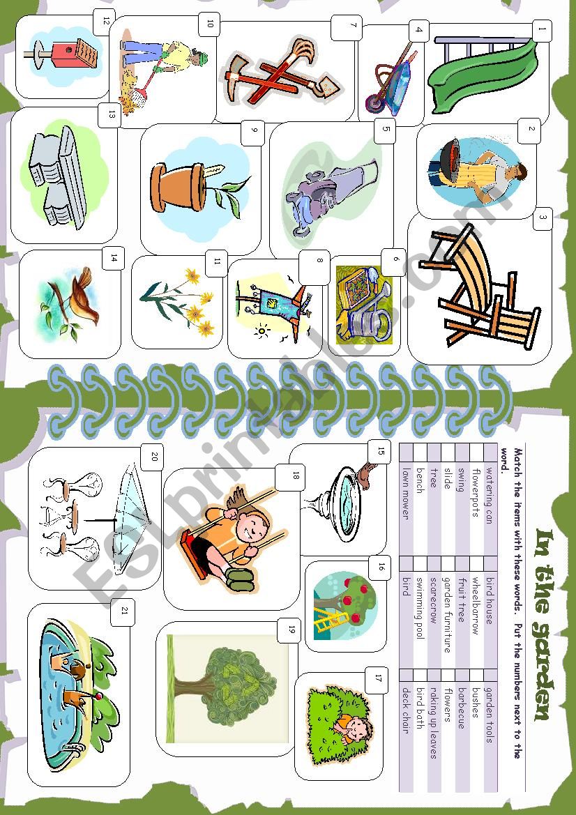 GARDEN worksheet