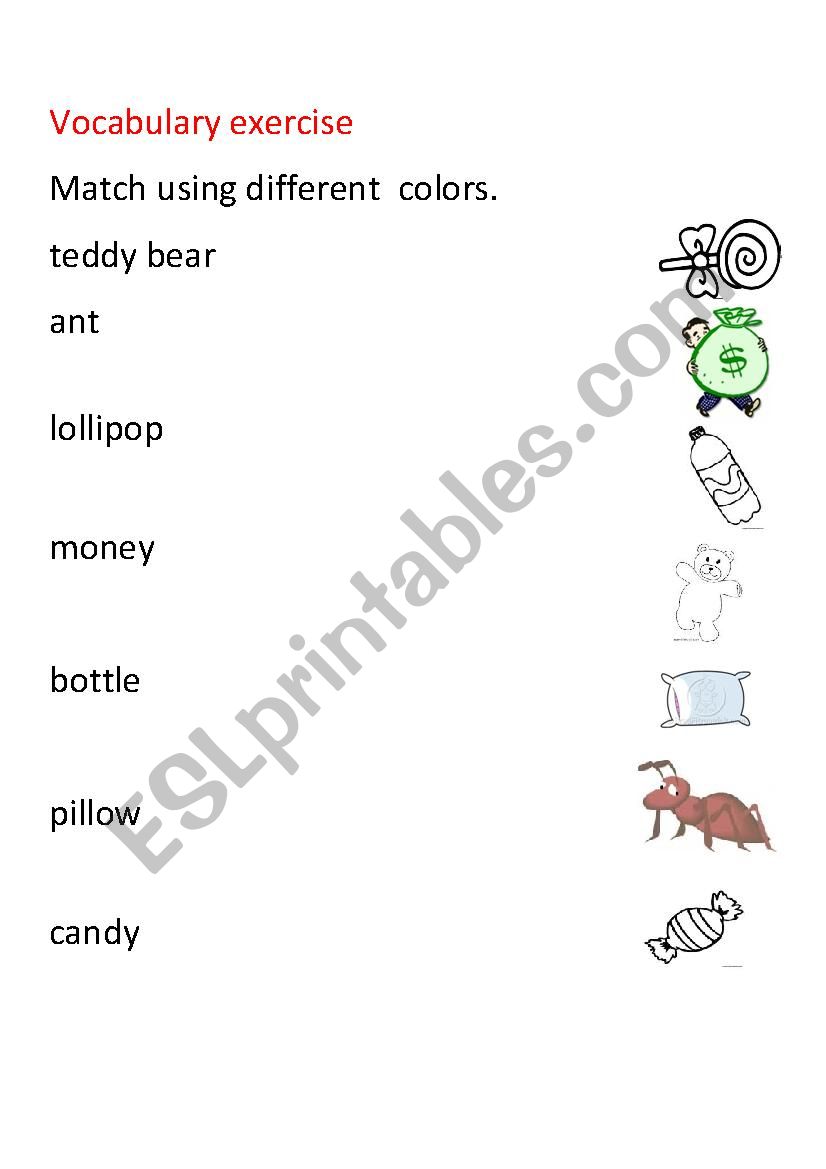 Vocabulary worksheet