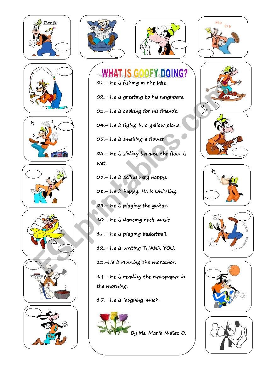 Worksheet What is Goofy doing?