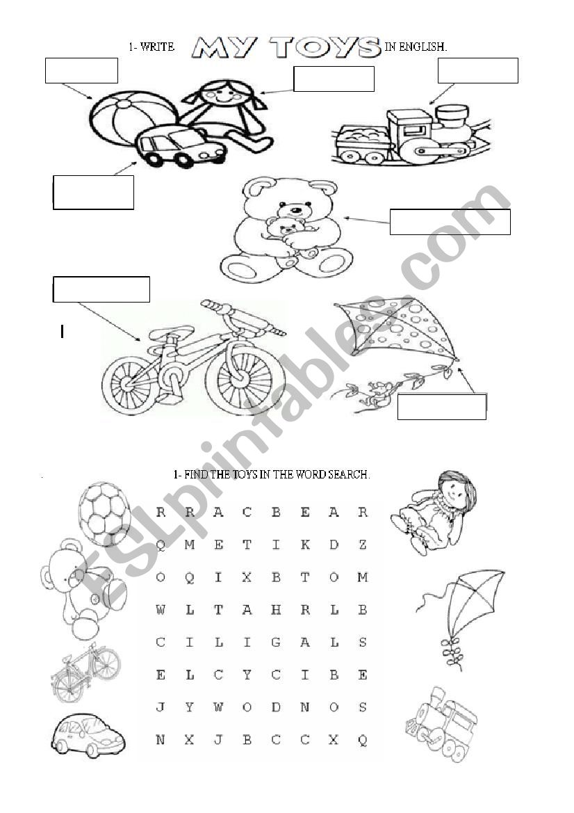 TOYS worksheet