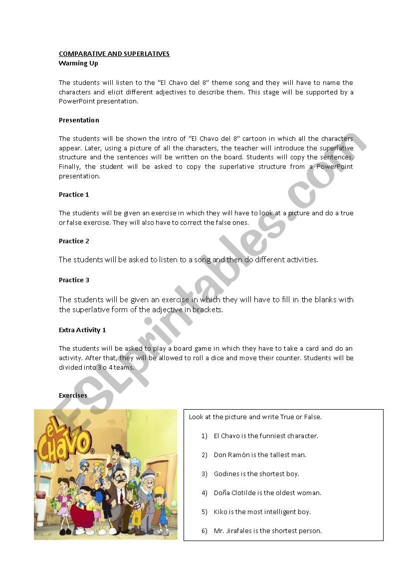 COMPARATIVE AND SUPERLATIVE worksheet