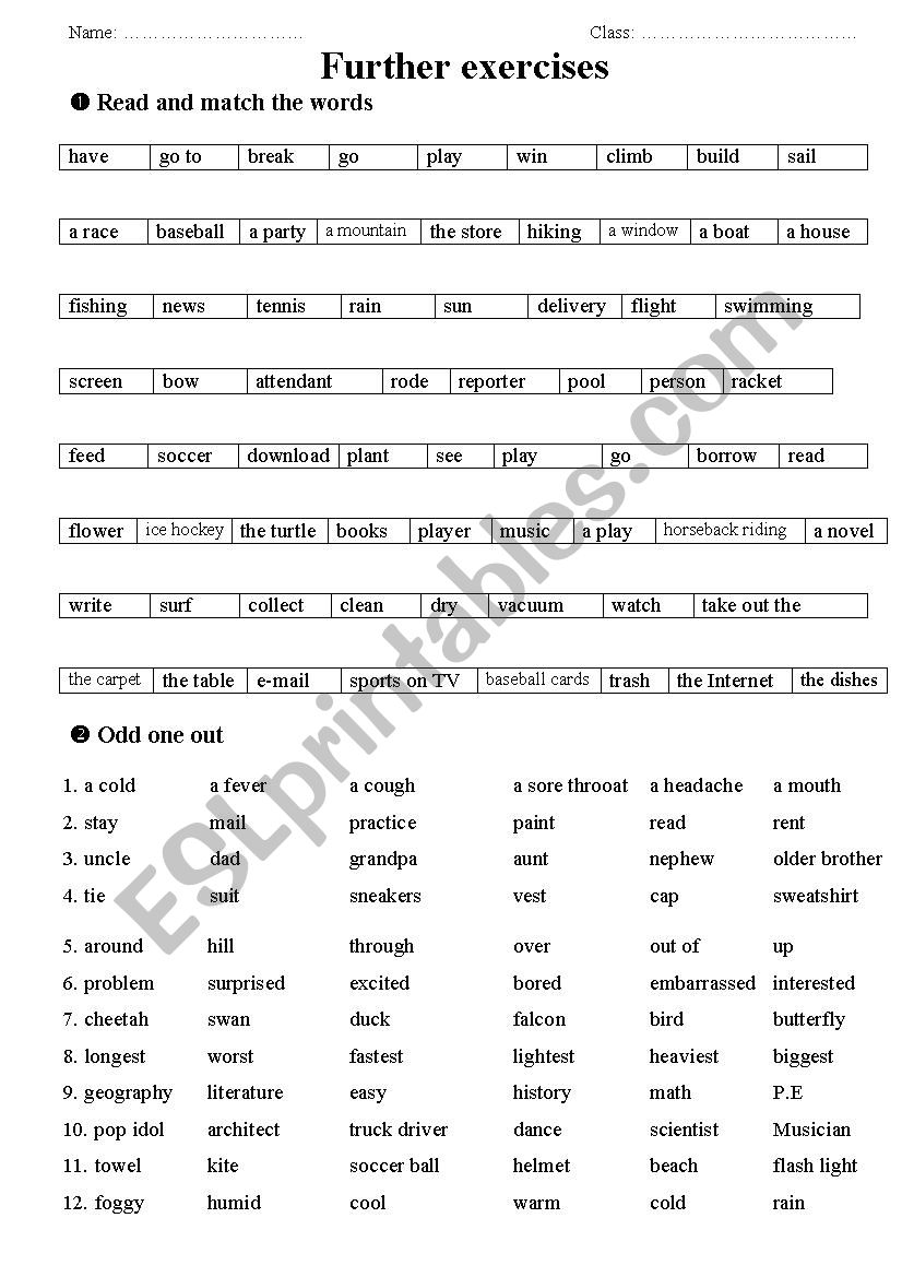 revision worksheet