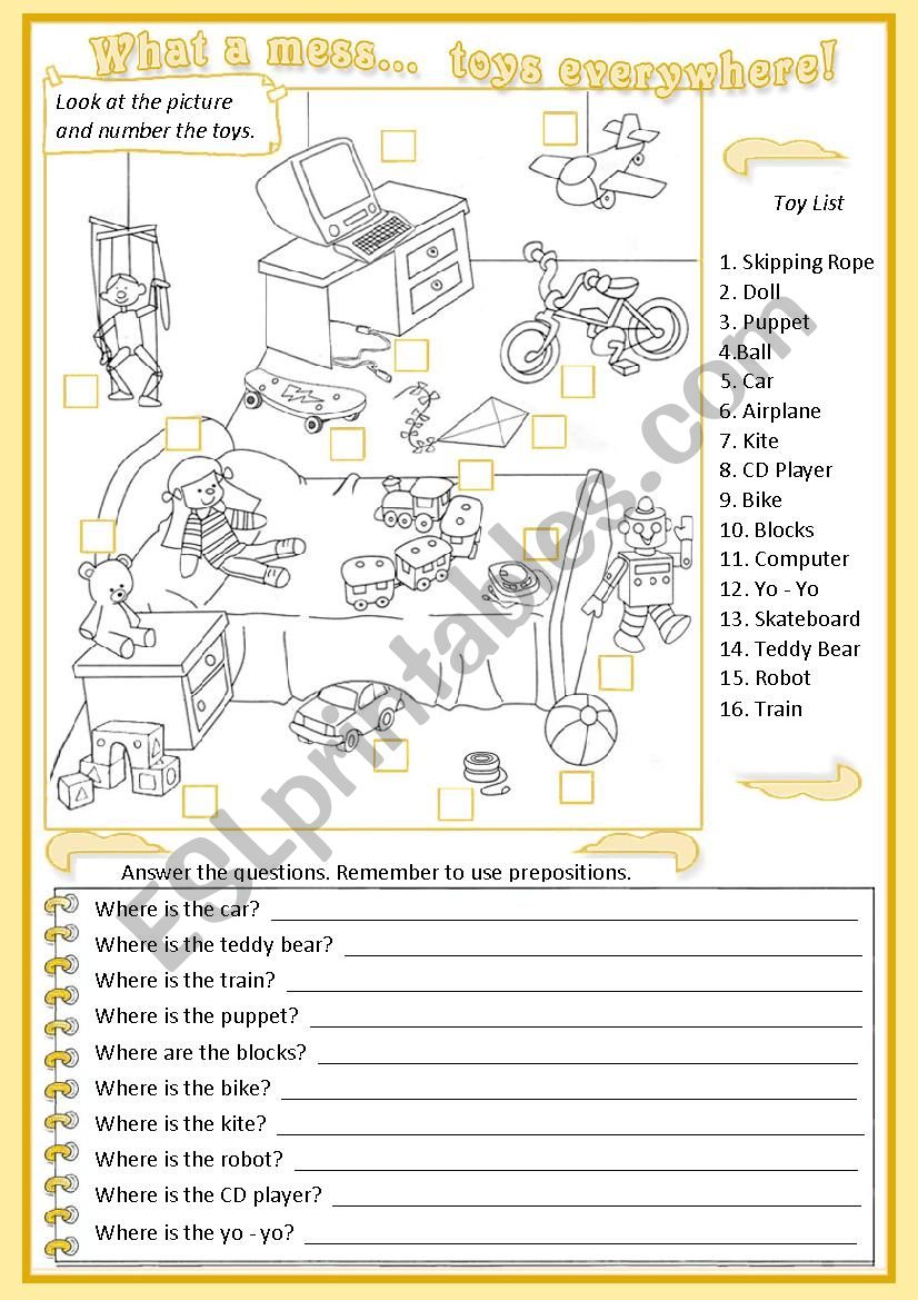 Toys... everywhere! worksheet