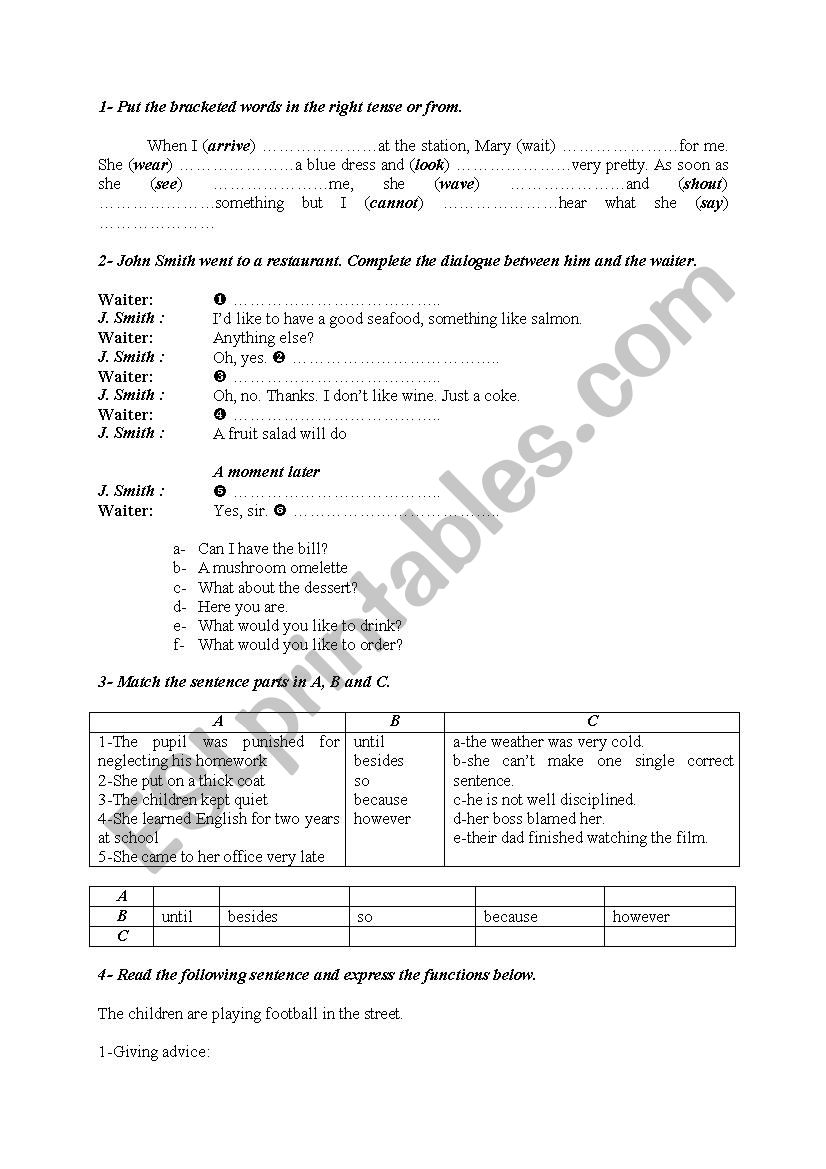 Language activities 25 worksheet