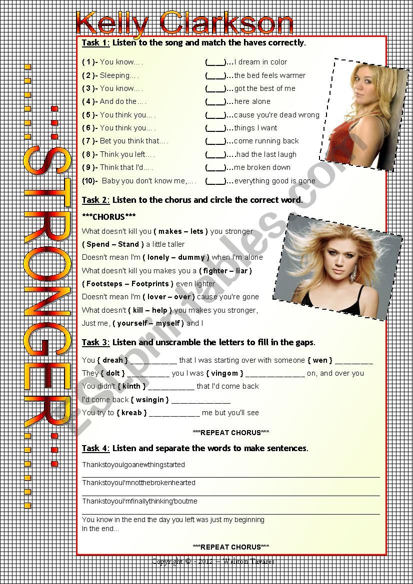 STRONGER (What doesnÂ´t kill you) - BY KELLY CLARKSON