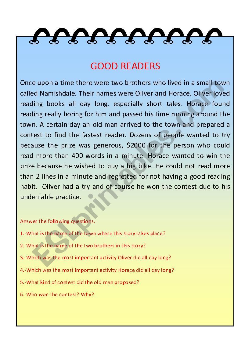 GOOD READERS worksheet