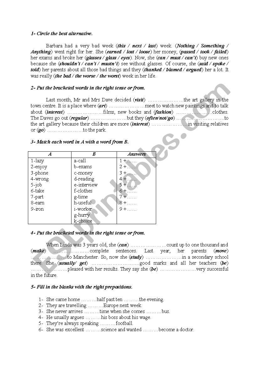 Language activities 26 worksheet