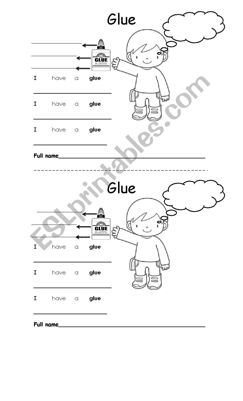 school...i have a glue worksheet