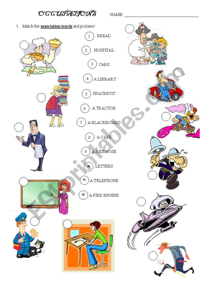 OCCUPATIONS worksheet