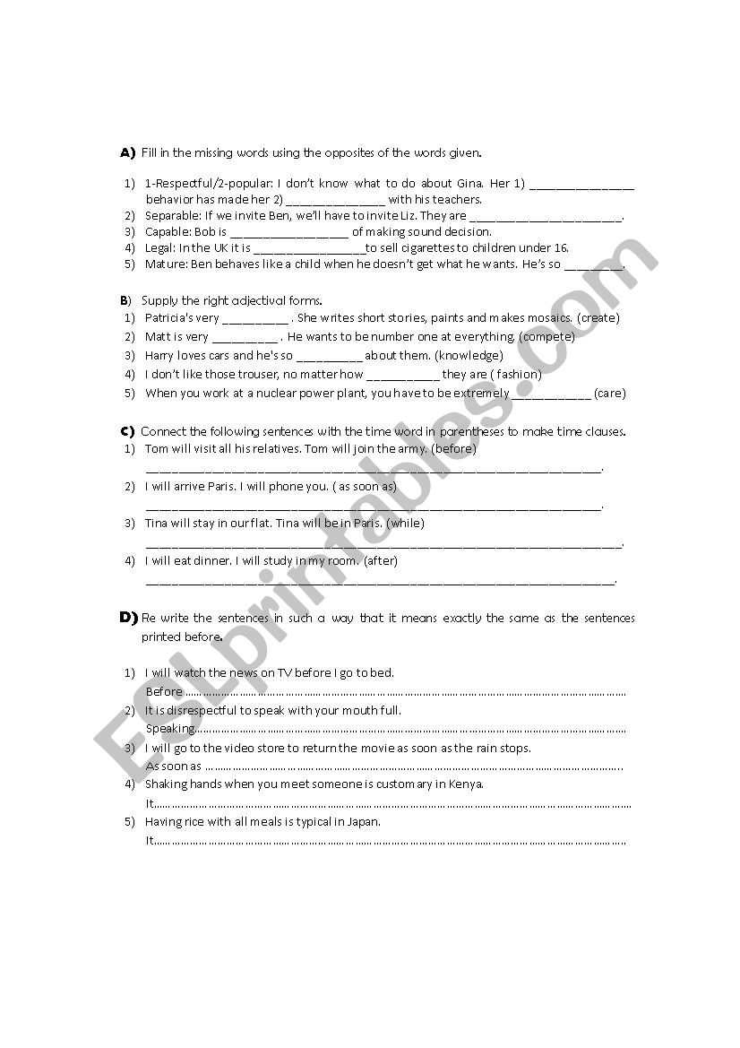 Affixes and Future Time Clauses. 