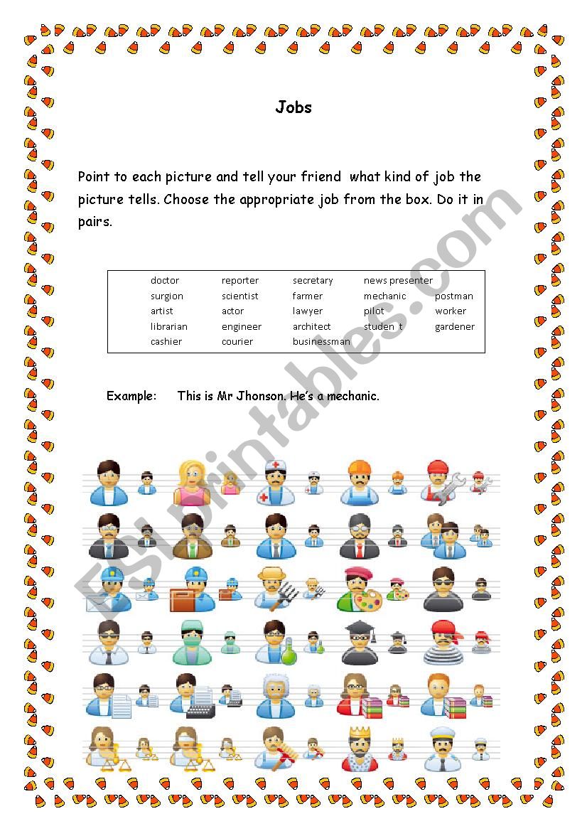 Jobs worksheet