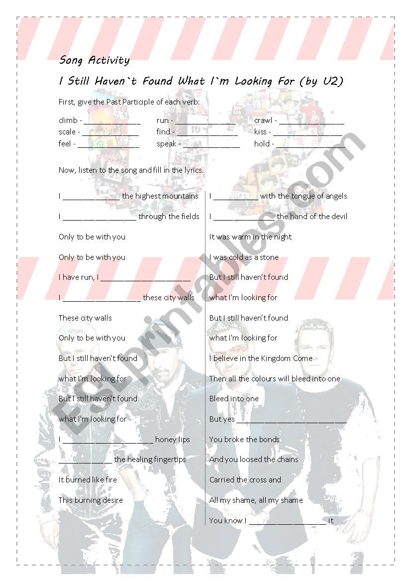 Song U2 worksheet