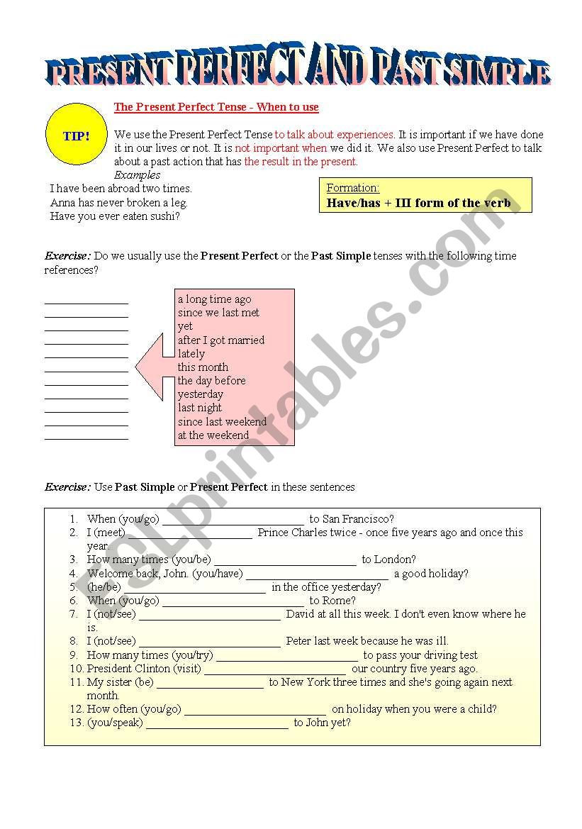 Present Perfect and Past Simple
