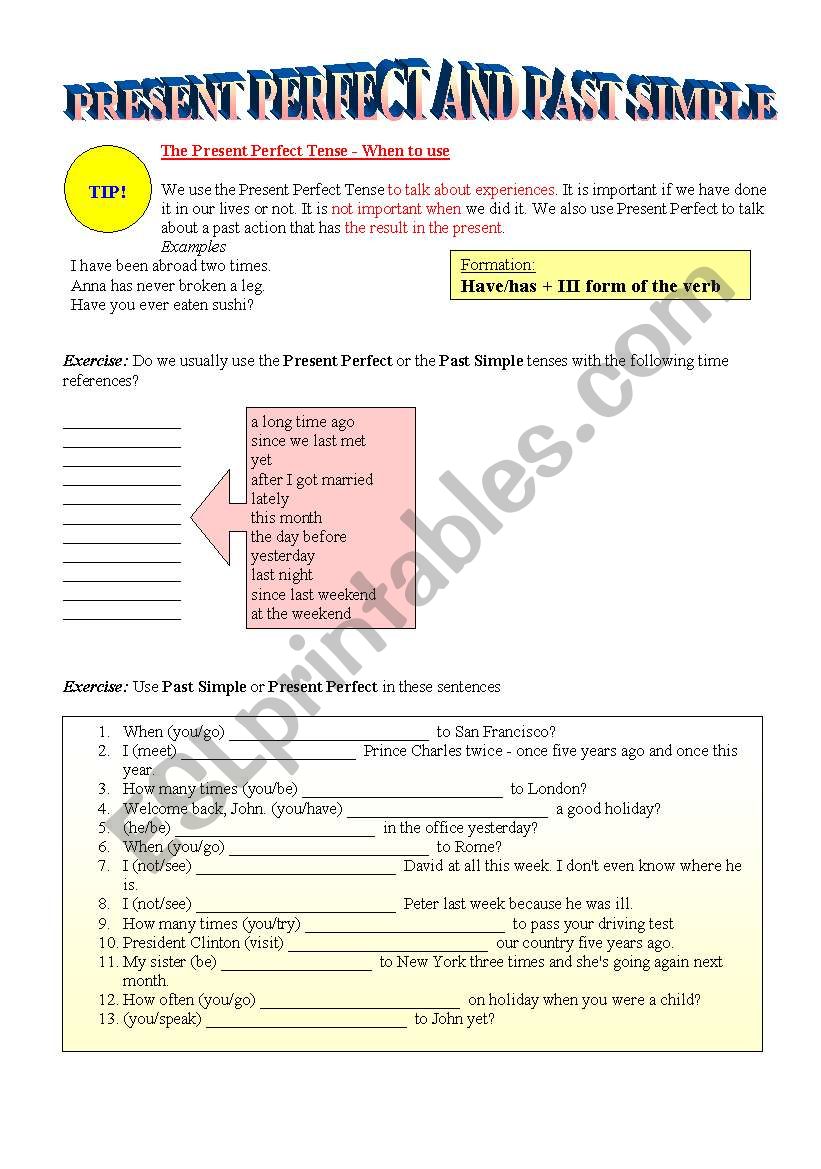 Present Perfect and Past Simple