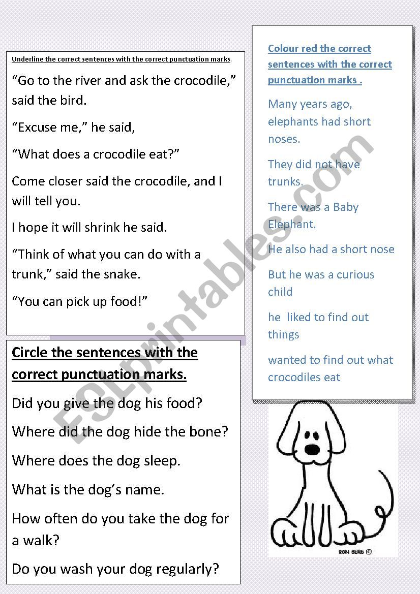 punctuation marks worksheet