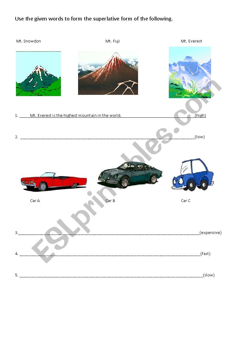 Comparing Adjectives worksheet