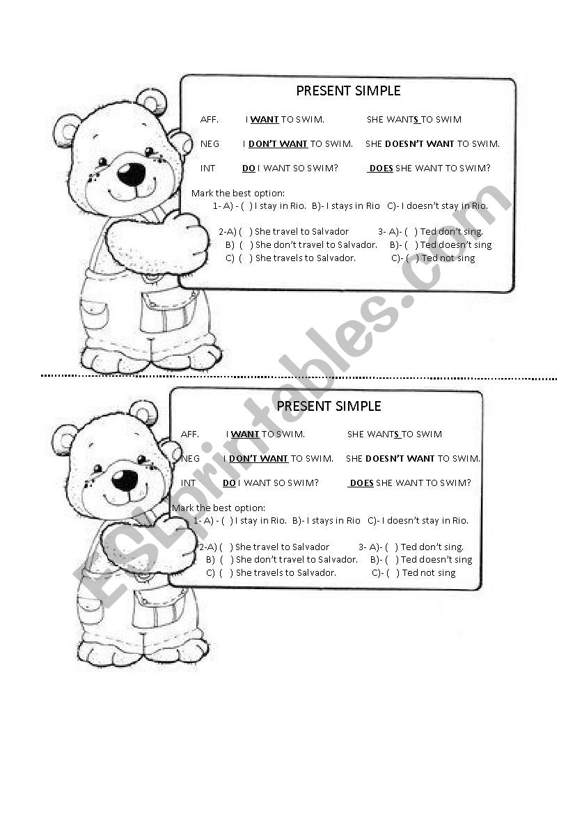 PRESENT SIMPLE worksheet