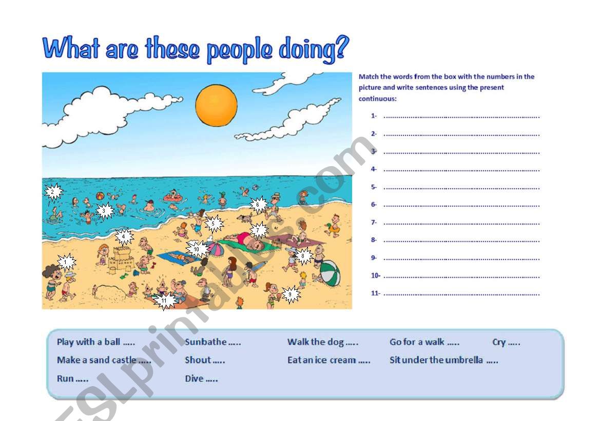 What are they doing? worksheet