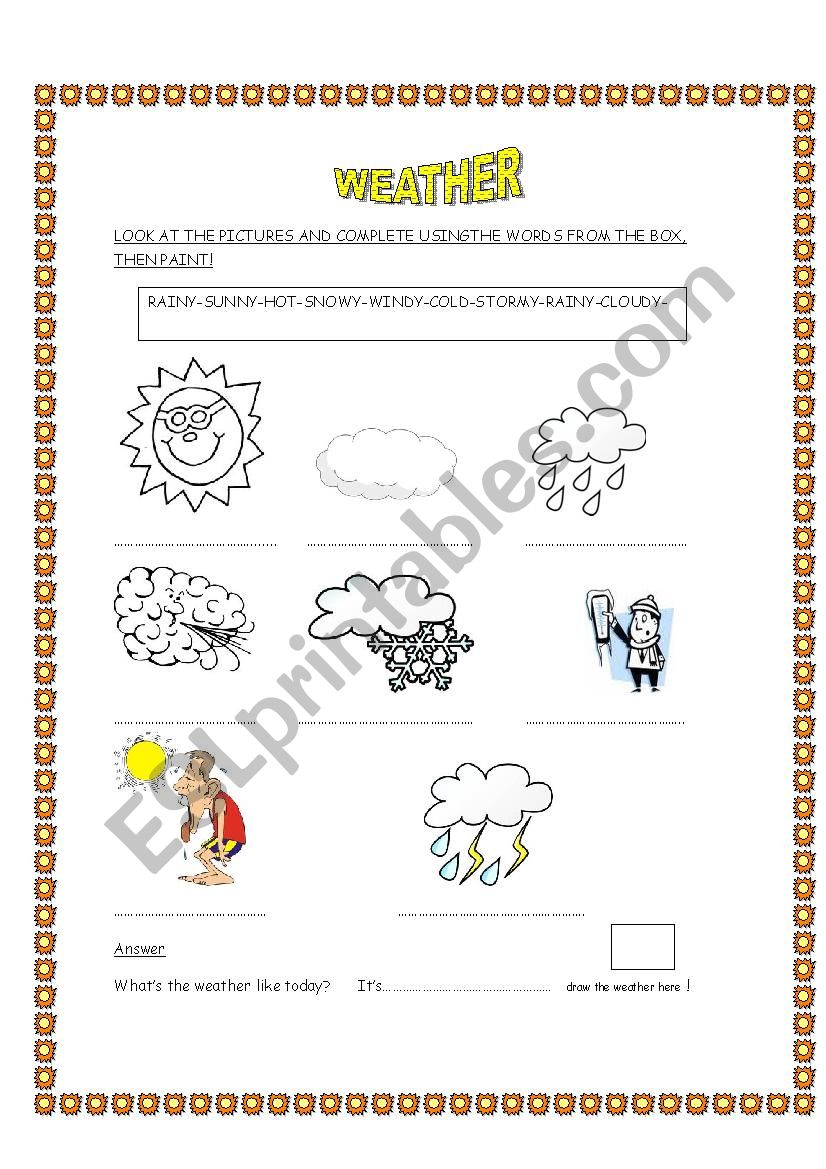 weather worksheet