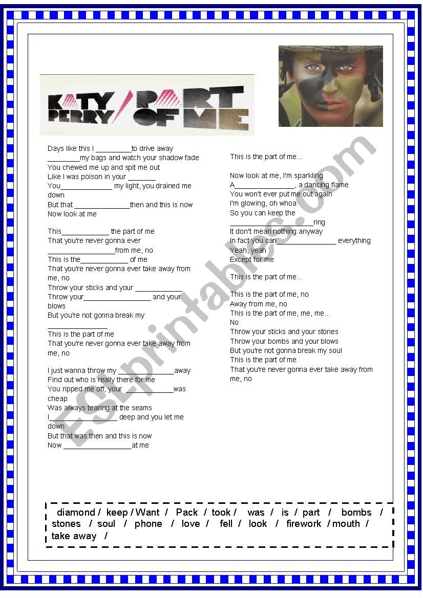 song worksheet