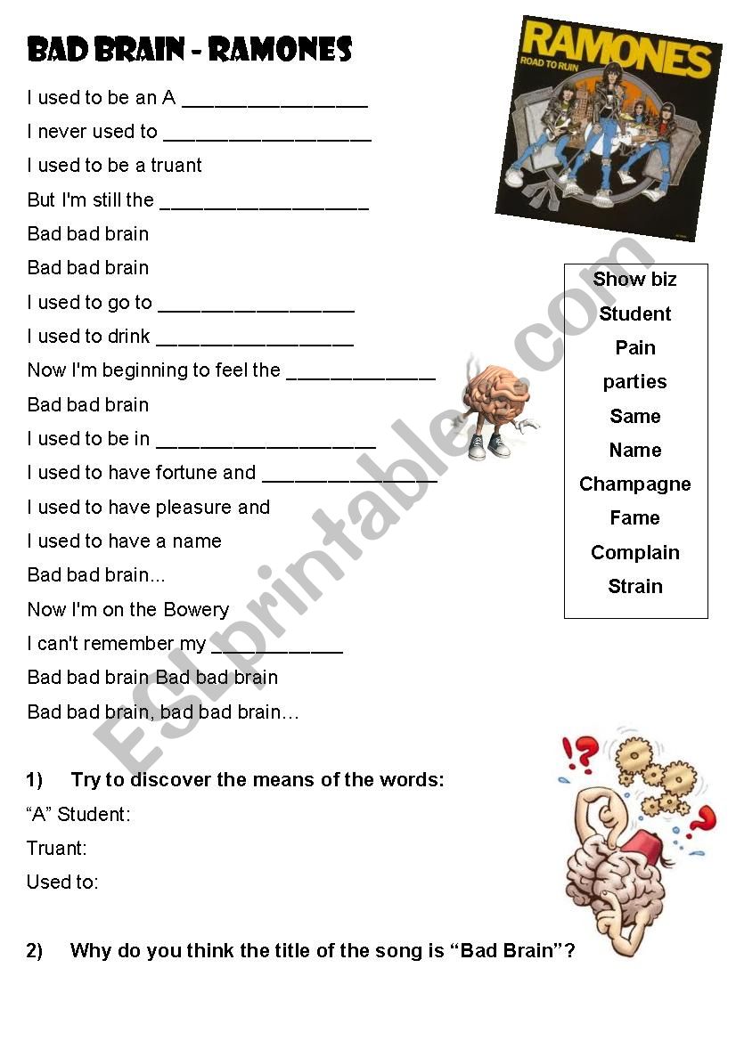 Bad Brain - Ramones worksheet