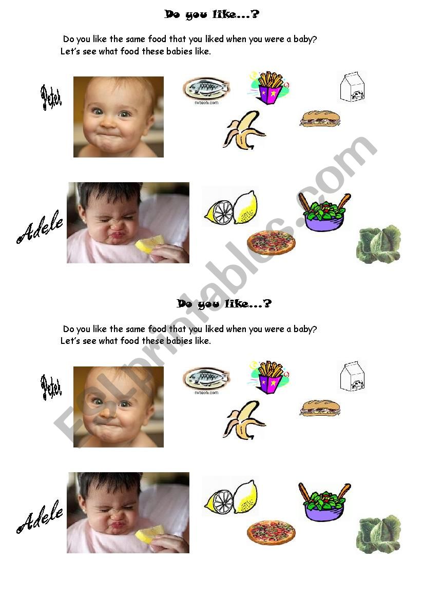 Different tastes! worksheet